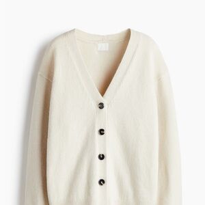 Women's Cream Button-Up Sweater